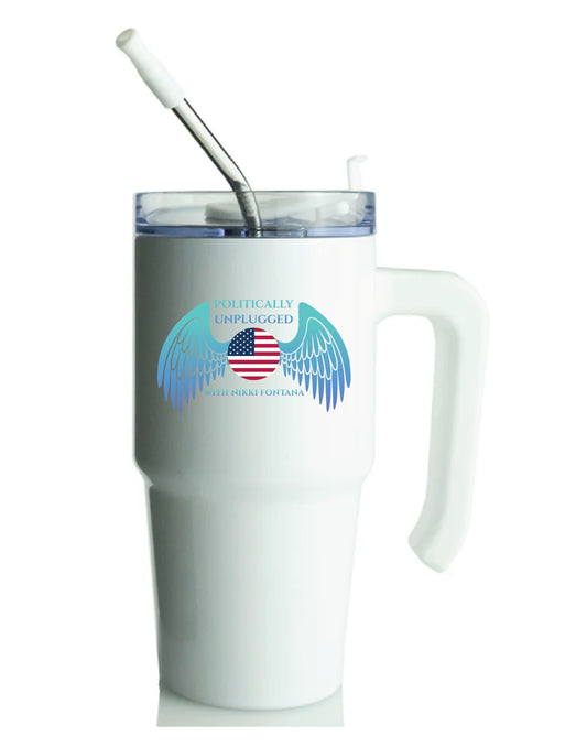 20oz Tumbler w/ Handle - Politically Unplugged